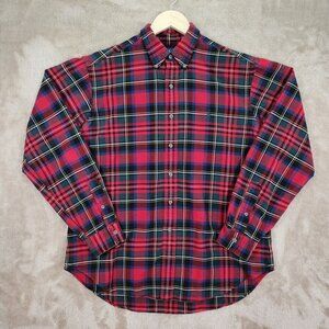 Ralph Lauren Classic Fit Plaid Shirt Red Blue Green Button-Down Men's Size L